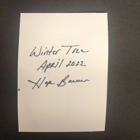 Original ACEO Miniature Watercolor Painting Metallic Winter Tree by Hope - Picture 4 of 4